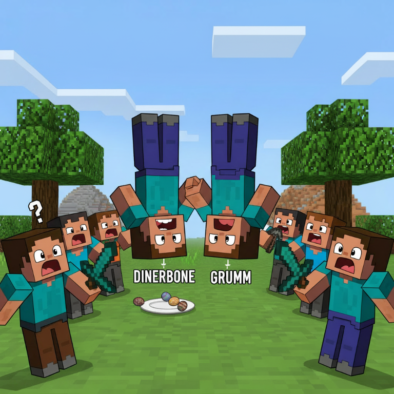 Histoire du monde inversé : Analyse complète de l'easter egg "Dinnerbone" et "Grumm"