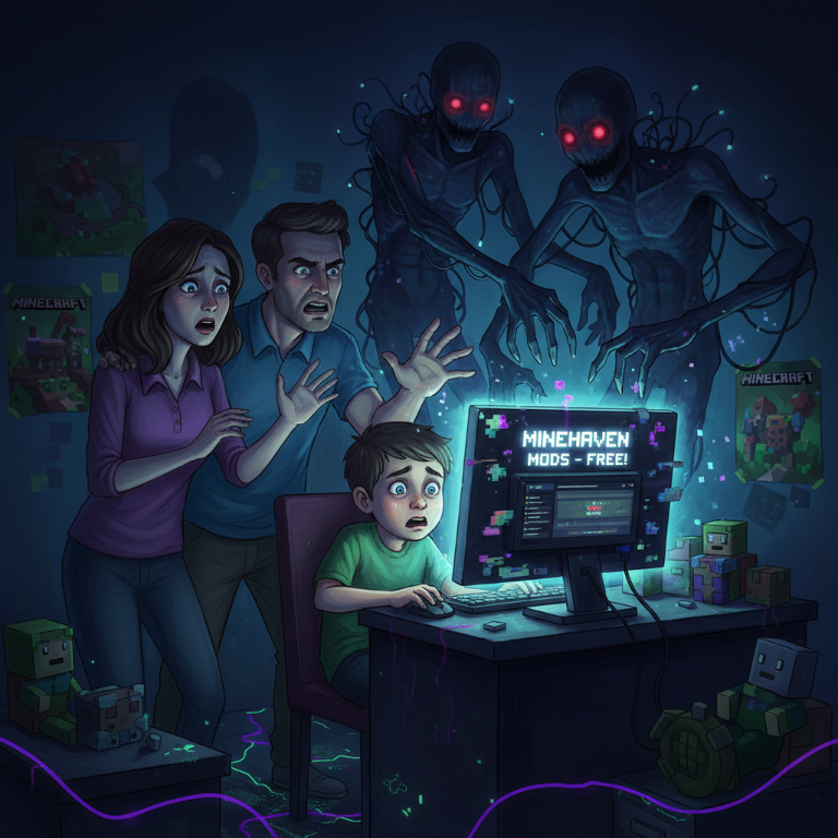 “Griefersız Rahat Minecraft” — Sunucu Söz Verdi. Çocuklar Modları İndirdi, Ebeveynler $300 Şantaj ve Stealer ile Karşılaştı