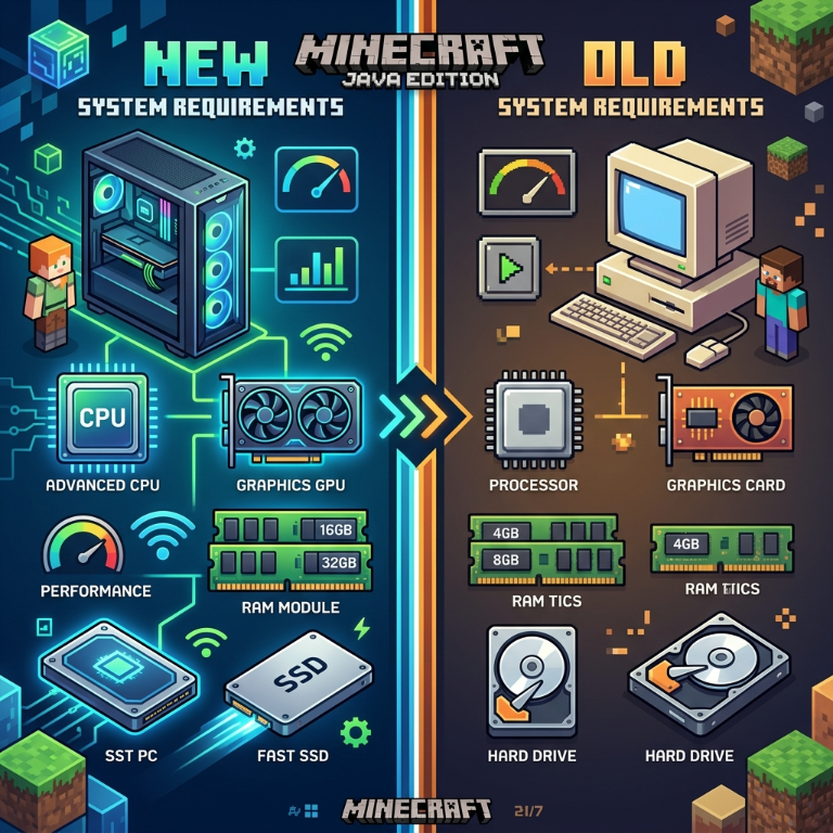 Mojang, Minecraft: Java Edition’ın sistem gereksinimlerini yükseltti